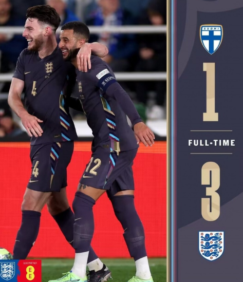 欧国联-芬兰1-3不敌英格兰,格拉利什、阿诺德、赖斯建功 欧国联-芬兰1-3不敌英格兰,格拉利什、阿诺德、赖斯建功