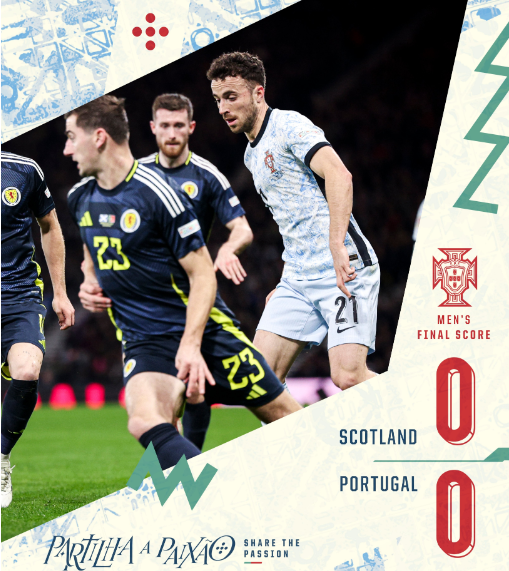 欧国联-葡萄牙0-0战平苏格兰 C罗倒钩打偏葡萄牙3连胜终结 欧国联-葡萄牙0-0战平苏格兰 C罗倒钩打偏葡萄牙3连胜终结