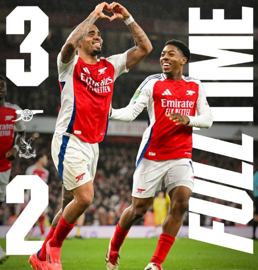 联赛杯-阿森纳3-2逆转水晶宫进四强 热苏斯戴帽 厄德高两助攻 联赛杯-阿森纳3-2逆转水晶宫进四强 热苏斯戴帽 厄德高两助攻